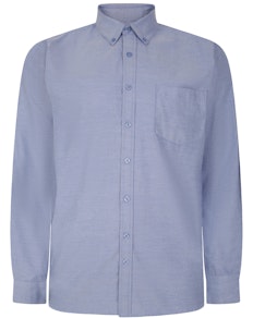 Bigdude Button-Down-Oxford-Langarmhemd, Königsblau, groß