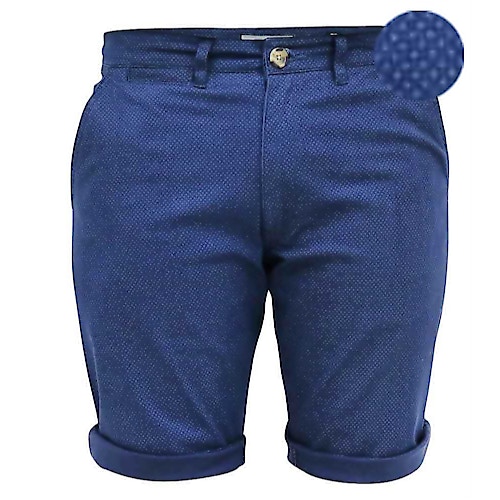 D555 Warren All Over Print Stretch Chino Shorts Navy