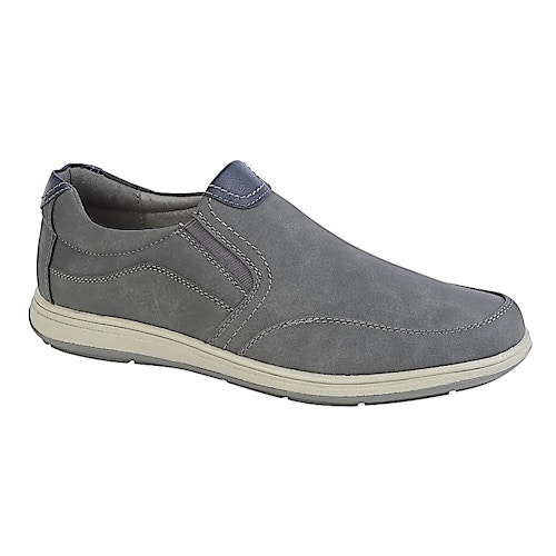 Scimitar Casual Comfort Slip On Shoes Mid Grey | BigDude