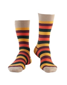 Doris & Dude Stripe Print Socks Gold