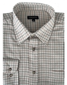 County By Cotton Valley Long Sleeve Check Shirt Cream