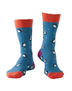 Doris & Dude Socken mit Pinguin-Print, Blau