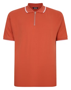 Bigdude Zipped Polo Shirt Orange