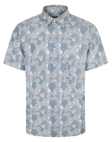 Bigdude Abstract Print Short Sleeve Shirt Charcoal