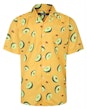 Avocado Print Short Sleeve Shirt Mustard