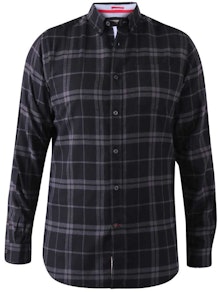 D555 Harwich L/S Flannel Check Shirt Black