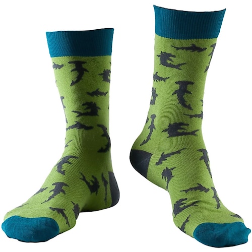 Doris & Dude Haifisch Motiv Socken Grün