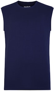 Bigdude Plain Sleeveless T-Shirt Navy Tall