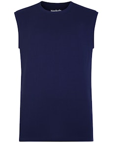 Bigdude Plain Sleeveless T-Shirt Navy Tall
