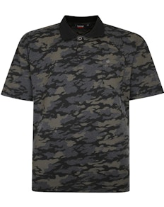 Espionage Camouflage Print Polo Shirt Charcoal