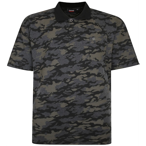 Espionage Poloshirt mit Camouflage Print Grau