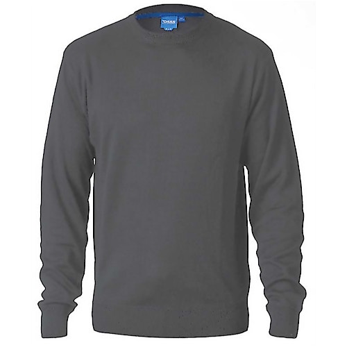 D555 Plain Crew Neck Sweater Charcoal