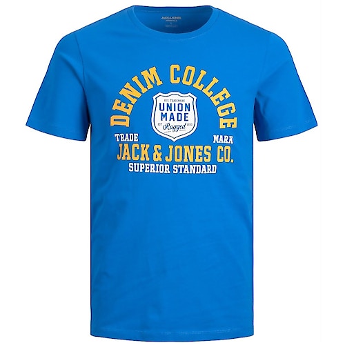 Jack & Jones Denim College T-Shirt Französisch Blau