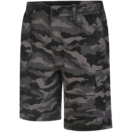 Bigdude Cargo-Camouflage-Shorts mit elastischem Bund, Anthrazit