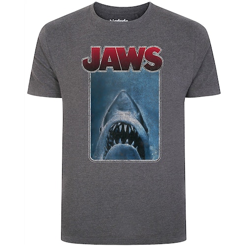 Bigdude Offizielles Jaws Print T-Shirt Anthrazit