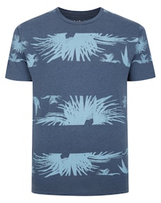 Bigdude Palm Trees Print T-Shirt Denim