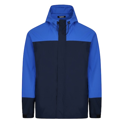 Bigdude Contrast Panel Showerproof Hooded Jacket Navy