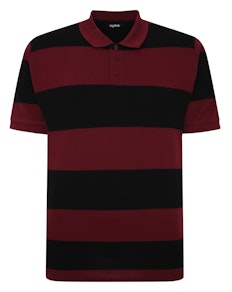 Bigdude Rugby Style Short Sleeve Polo Shirt Burgundy/Black