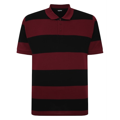 Bigdude Rugby Style Short Sleeve Polo Shirt Burgundy/Black