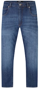 Bigdude Loose Fit Straight Cut Stretch Jeans Mid Wash