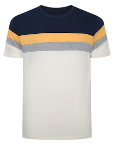 Bigdude Striped Colour Block T-Shirt Navy