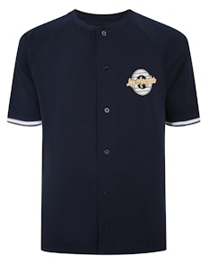 Bigdude – Besticktes Baseball-T-Shirt, Marineblau, Größe L
