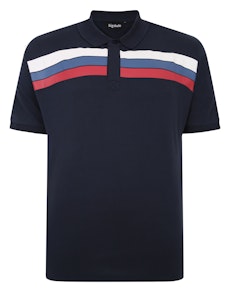 Bigdude Chest Stripe Polo Shirt Navy