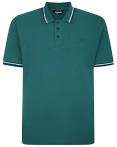 Bigdude Poloshirt mit Streifen und Tasche in Grün