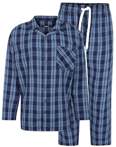 Bigdude Woven PJ Set Long Navy/Blue