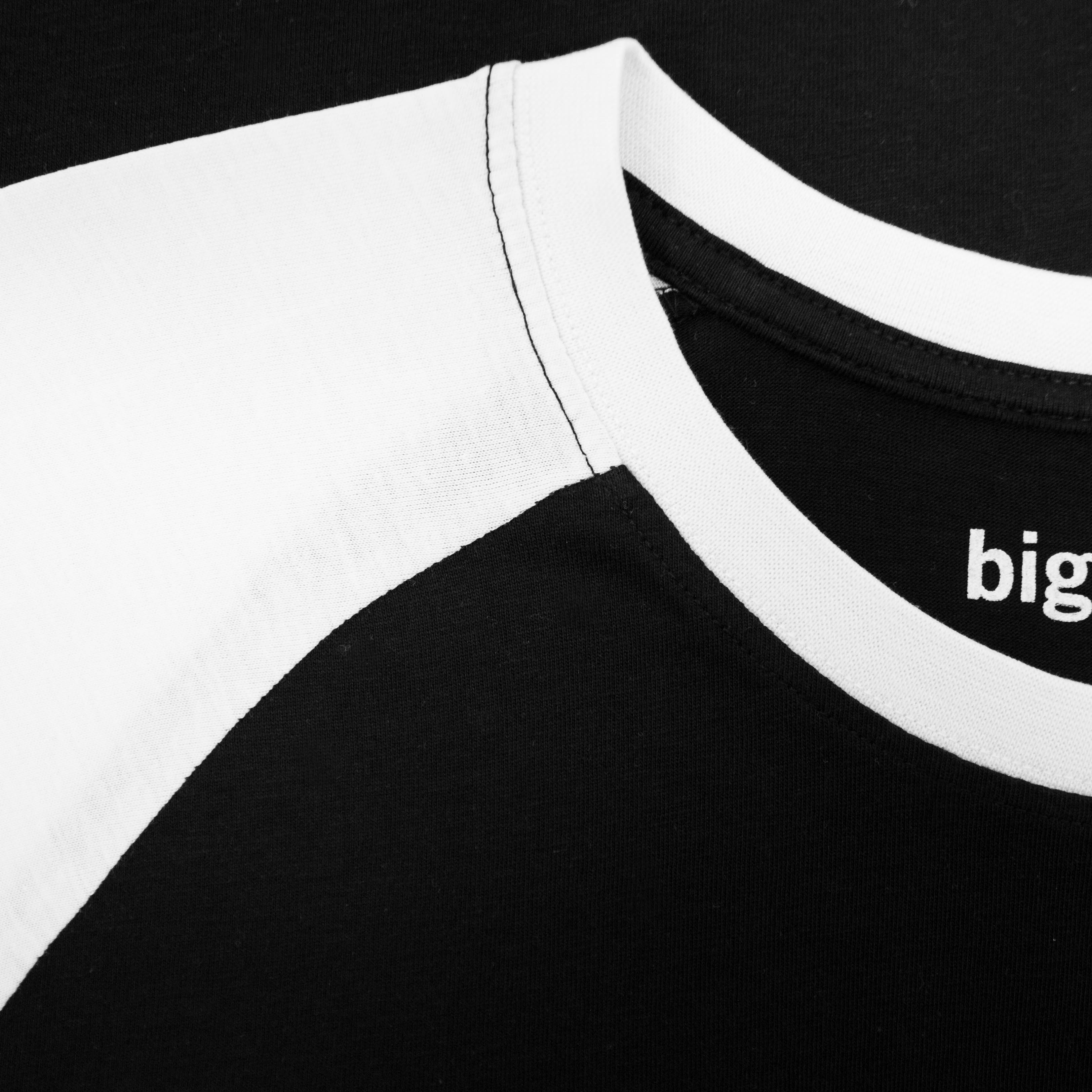 Bigdude Contrast Raglan Sleeve T-Shirt Black/White