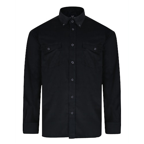 Cotton Valley Long Sleeve Corduroy Shirt Black