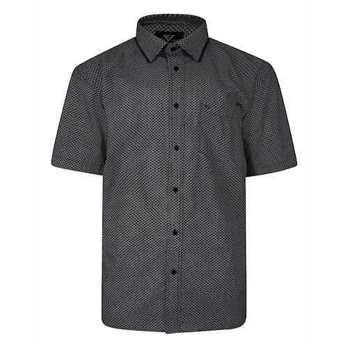 Cotton Valley Short Sleeve Patterned Shirt Black