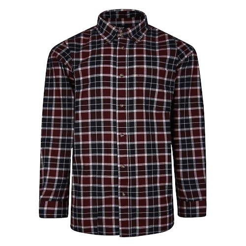 Cotton Valley Checked Worker Shirt Wine