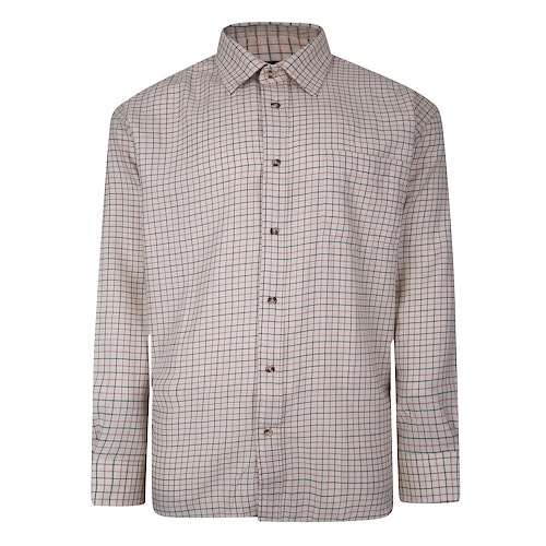 Cotton Valley County Check Long Sleeve Shirt Light Beige