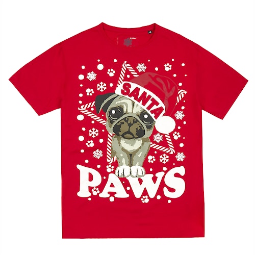 Santa Paws Printed T-Shirt Red