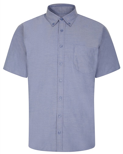 Bigdude Button Down Oxford Short Sleeve Shirt Royal Blue Tall