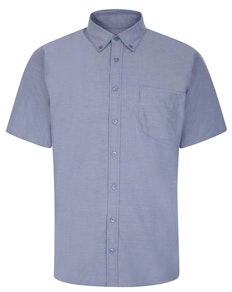 Bigdude Button-Down-Oxford-Kurzarmhemd, Königsblau, groß