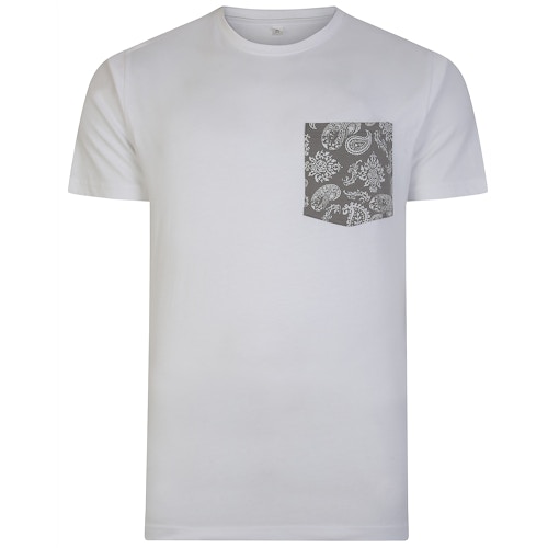 Bigdude Designer Pocket T-Shirt White Tall