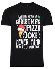 Bigdude XMas T-Shirt Pizza Joke Black