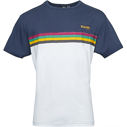 Replika Chest Stripe T-Shirt Navy