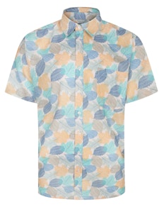Bigdude Leaf Print Short Sleeve Shirt Multi Tall