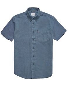 Ben Sherman Signature GOTS Organic Oxford Short Sleeve Shirt Dark Blue