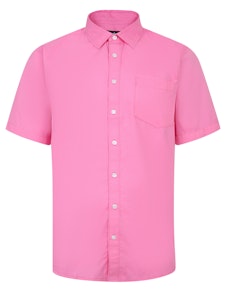 Bigdude Cotton Summer Short Sleeve Shirt Pink Tall