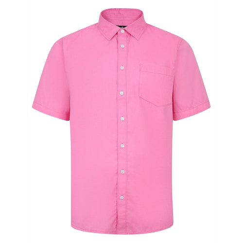 Bigdude Baumwoll-Sommer-Kurzarmhemd Pink Tall