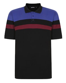 Bigdude Contrast Cut & Sew Polo Shirt Black