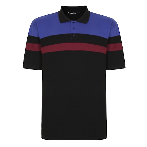 Bigdude Contrast Cut & Sew Polo Shirt Black