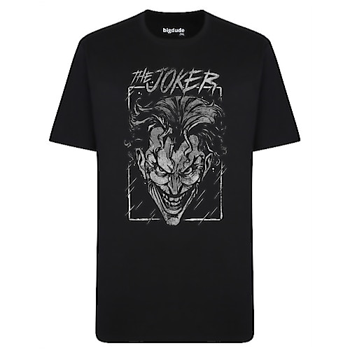 Bigdude Offizielles The Joker Print T-Shirt Schwarz