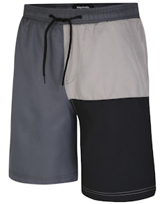 Bigdude Colour Block Swim Shorts Black/Charcoal/Grey