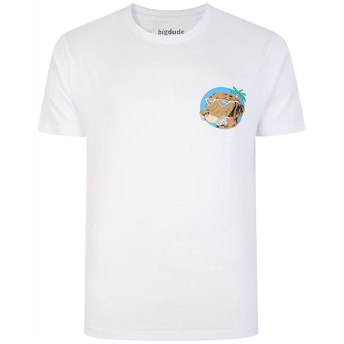 Bigdude Dog's Life Bedrucktes T-Shirt Weiß