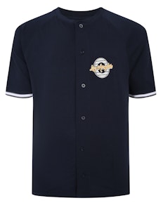 Bigdude – Besticktes Baseball-T-Shirt, Marineblau, Größe L